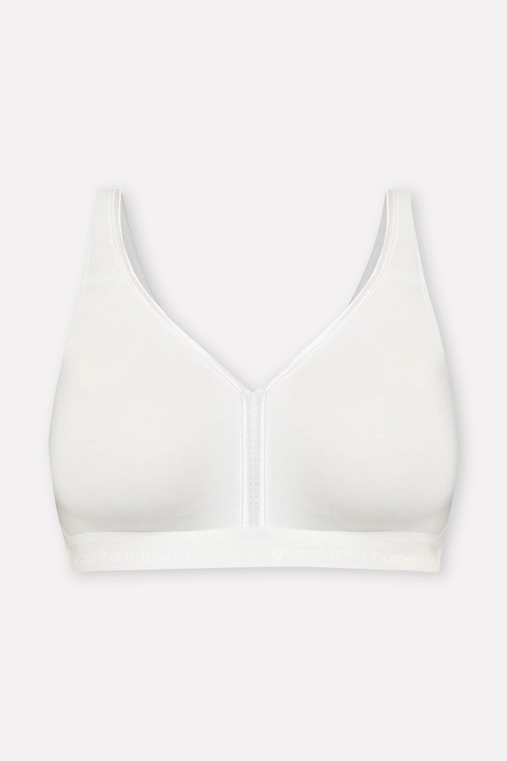 Womens Plus Size Wireless Back-Close Cotton Lounge Bra