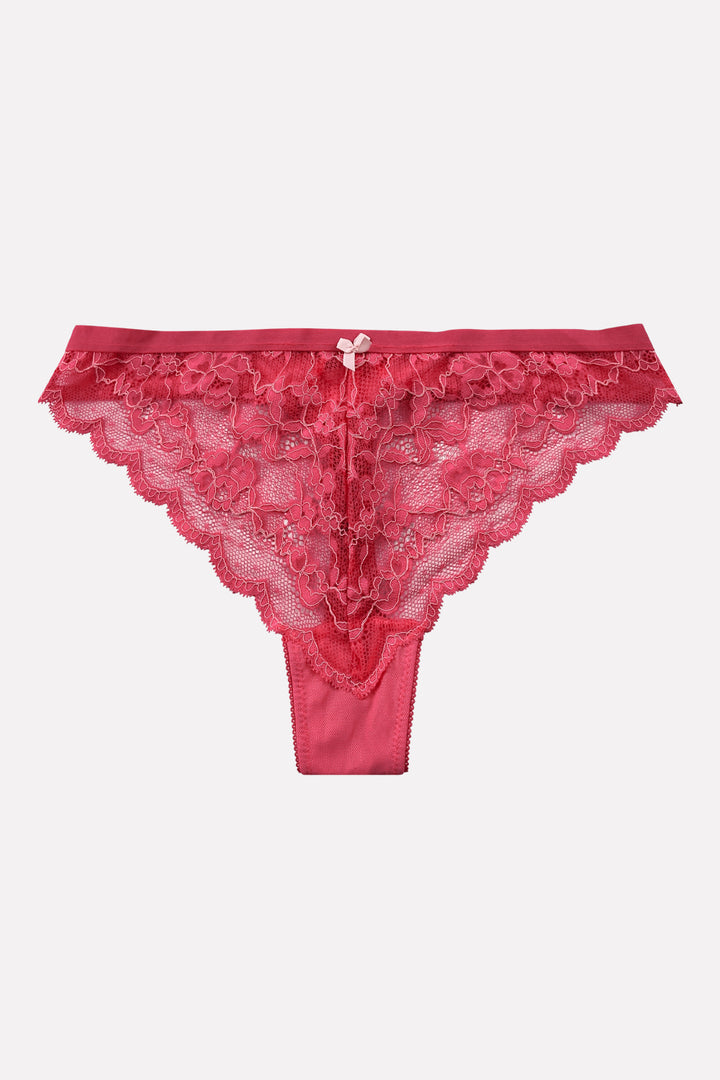 Ladies Mid Rise Lace Front Thong