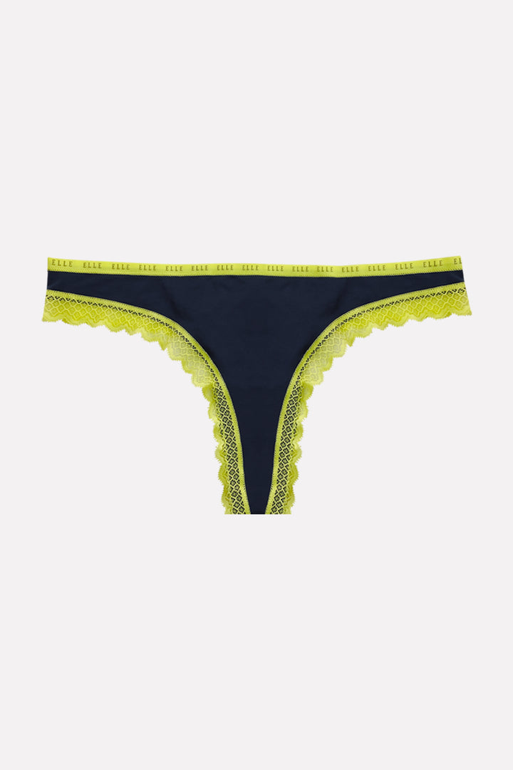Ladies Mid Rise Microfiber Lace Thong