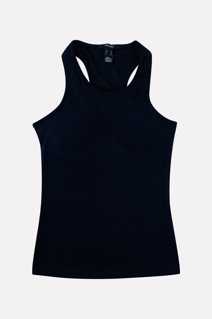 Womens Ribbed Built in Padded Bra Cotton Tank Top