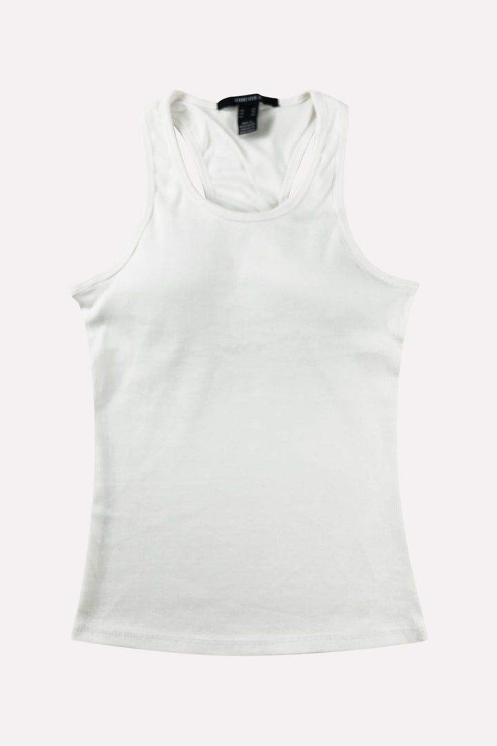 Womens Ribbed Built in Padded Bra Cotton Tank Top