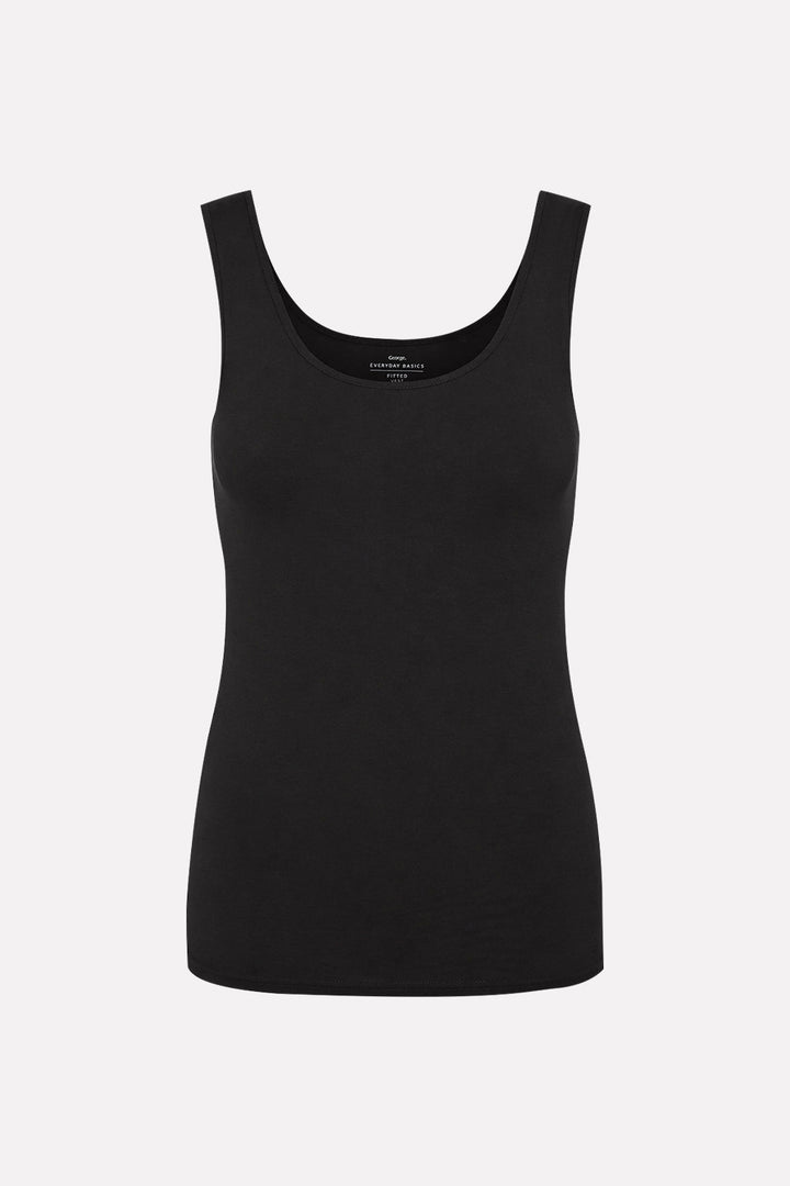 Womens Soft Cotton Sleeveless Scoop Neck Basic Stretch Tank Top