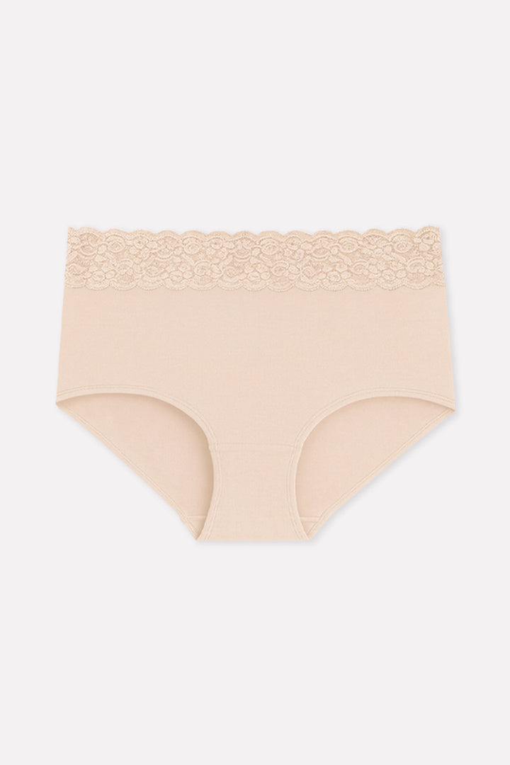 Womens Mid Waist Hipster Lace Brief Panty