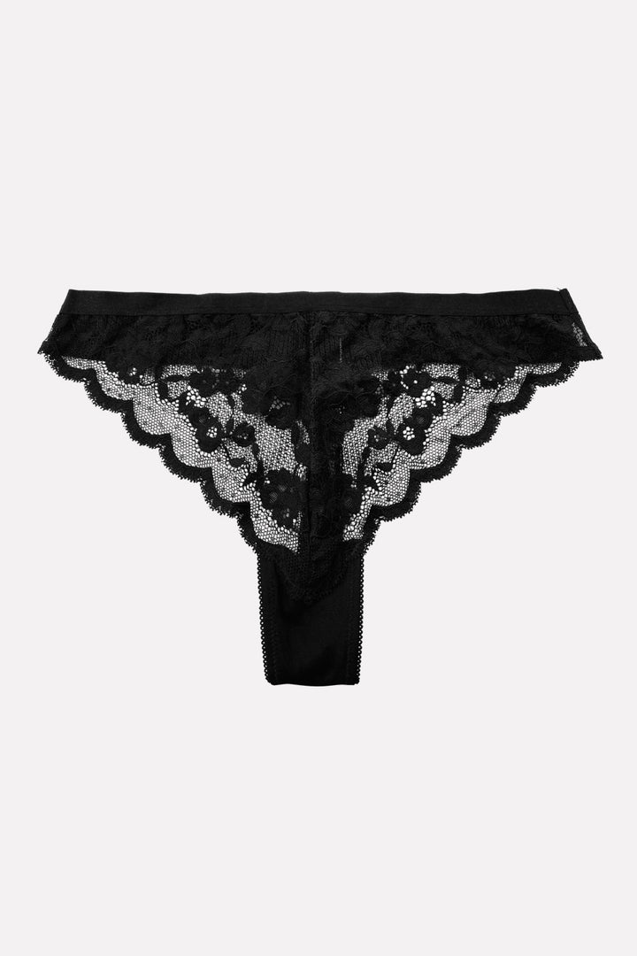 Ladies Mid Rise Lace Front Thong
