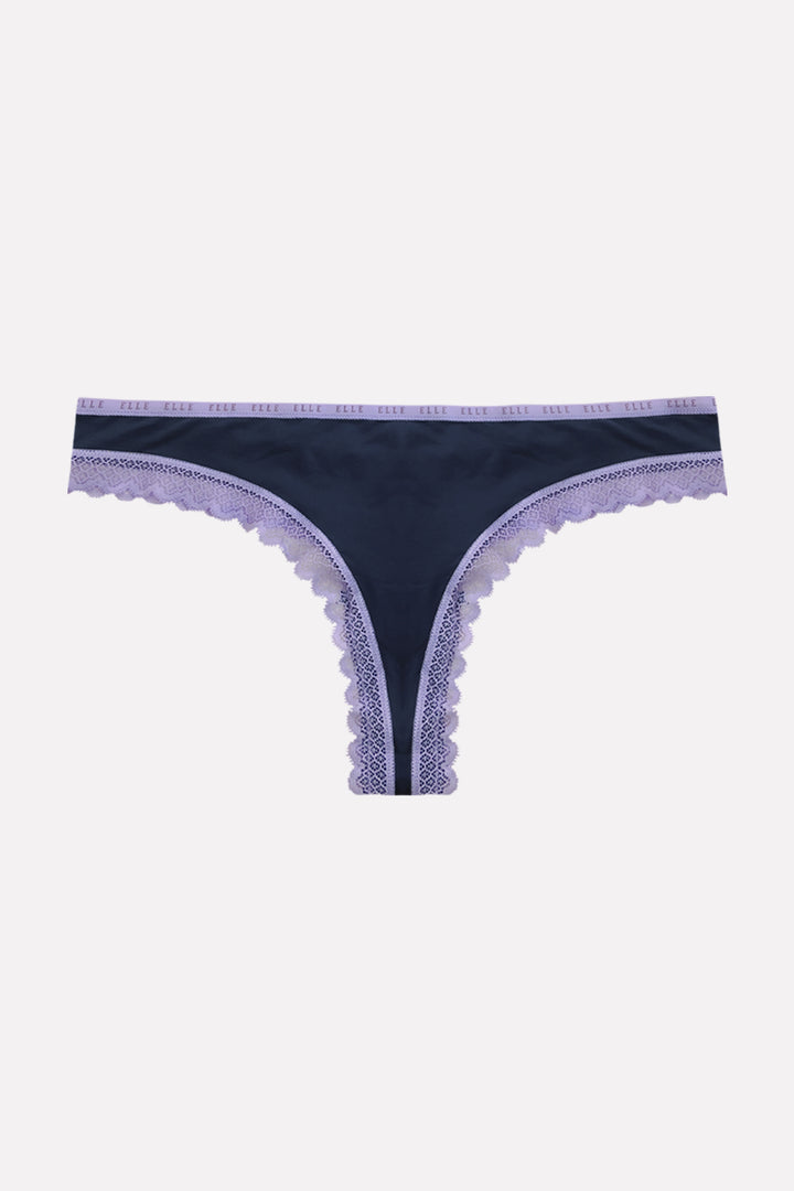 Ladies Mid Rise Microfiber Lace Thong