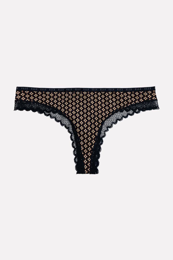Ladies Mid Rise Microfiber Lace Thong
