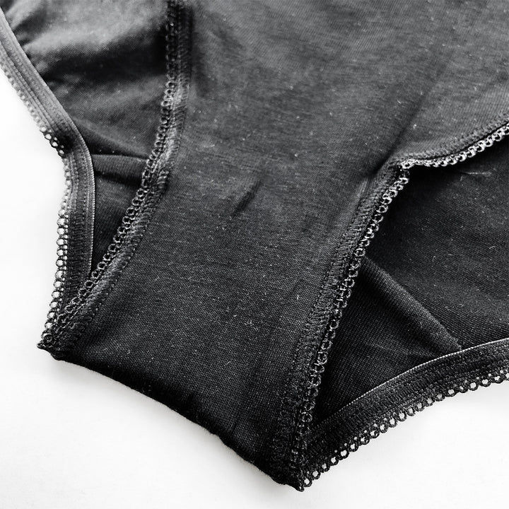 Ladies High Waisted Cotton Stretch Lace Brief Panties