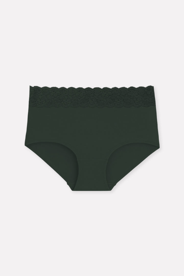 Womens Mid Waist Hipster Lace Brief Panty
