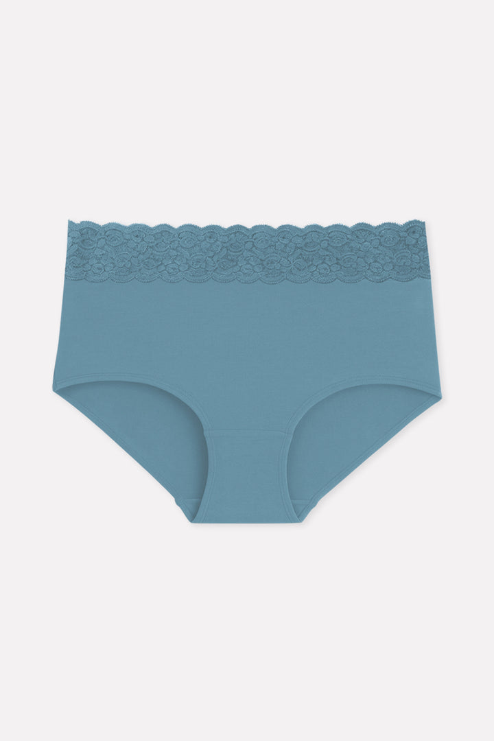 Womens Mid Waist Hipster Lace Brief Panty