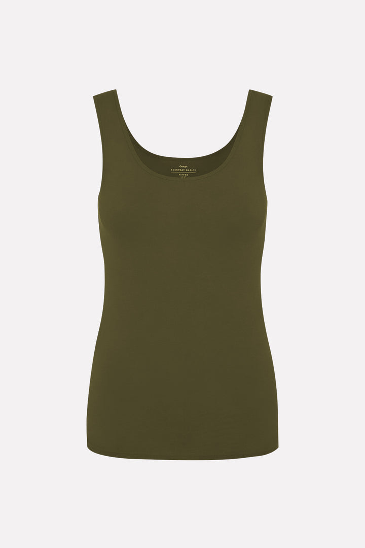 Womens Soft Cotton Sleeveless Scoop Neck Basic Stretch Tank Top
