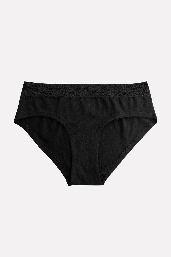 Ladies Front Lace  Mid Waisted Brief Panty