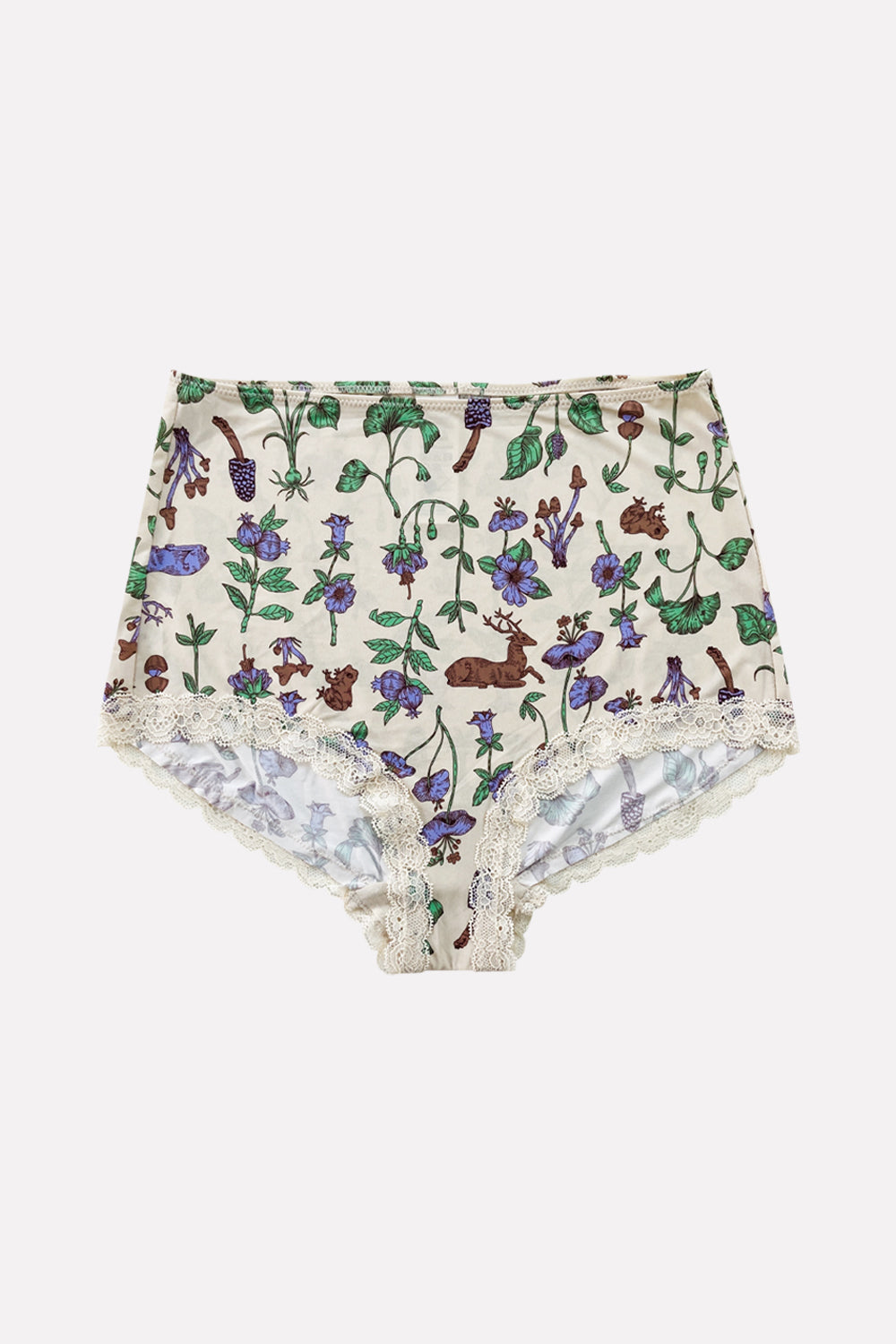 Ladies Whimsical High-Waisted Lace Trim Panties