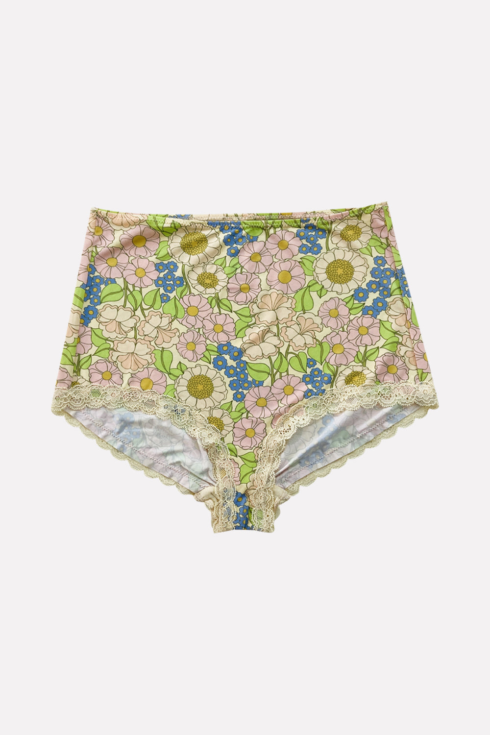 Ladies Whimsical High-Waisted Lace Trim Panties