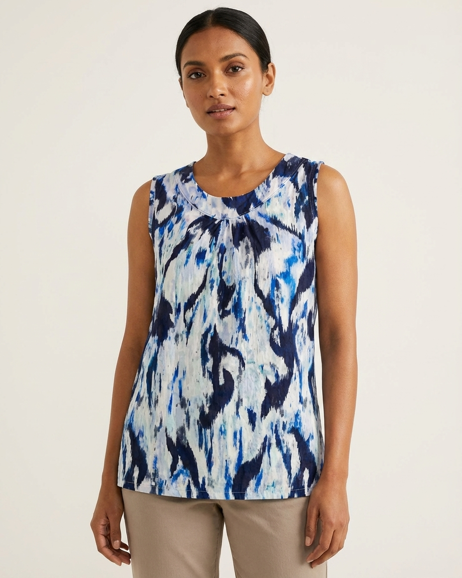 Womens Soft Summer Friendly Sleeveless Printed Tank Top