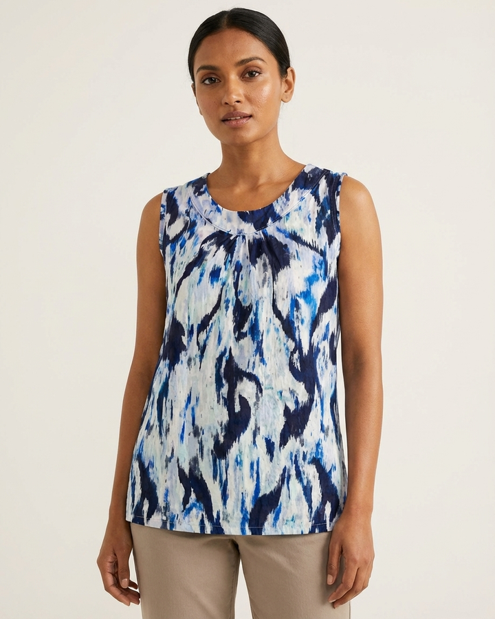 Womens Soft Summer Friendly Sleeveless Printed Tank Top