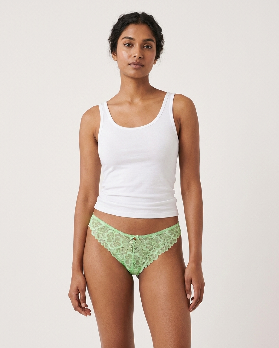 Ladies Mid Rise Brazilian Cut Mesh Brief Panty