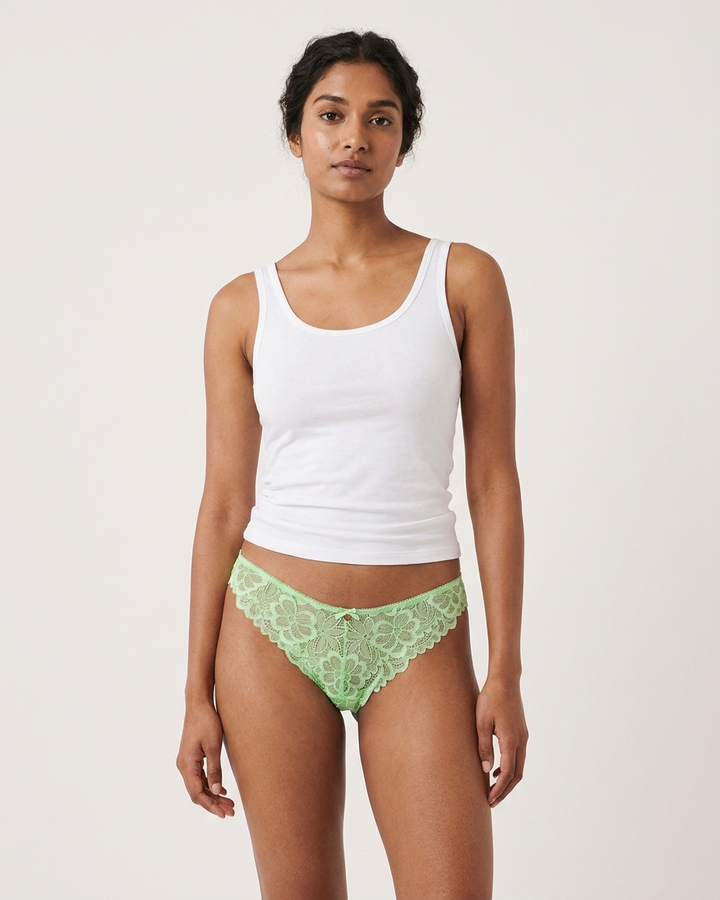 Ladies Mid Rise Brazilian Cut Mesh Brief Panty