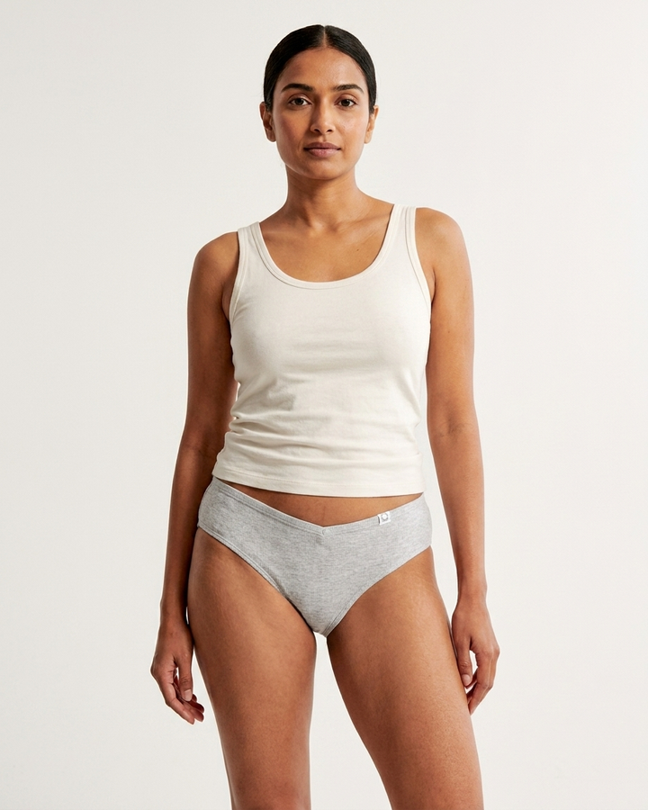 Pack of 3 Womens Cotton Ribbed V Shape Cotton Panty