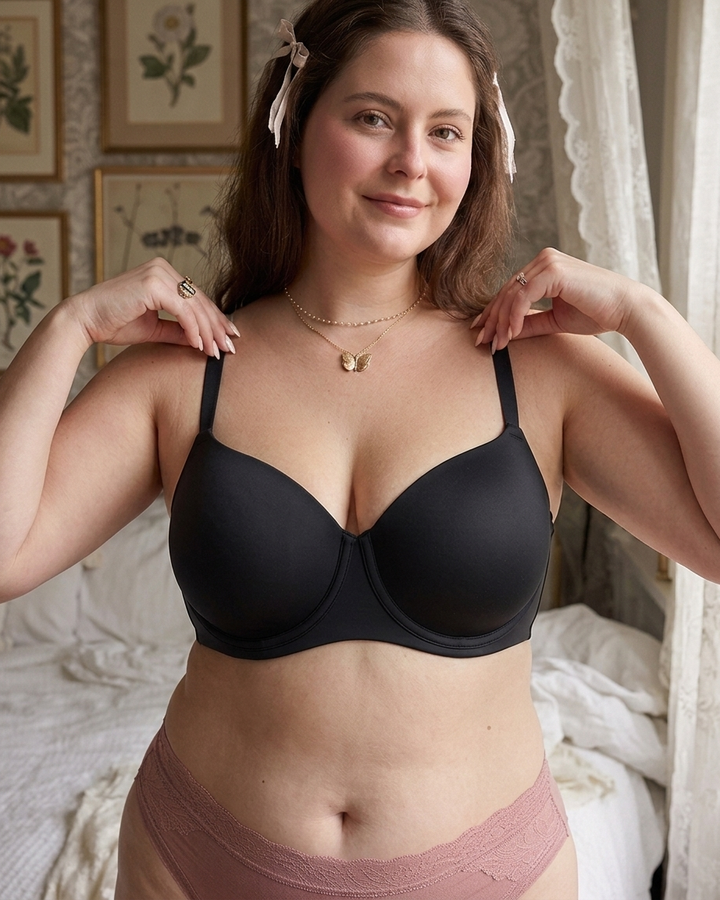Womens Padded Underwire Adjustable Straps Balconette Bra
