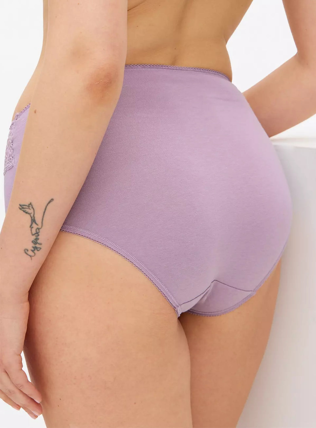 Ladies High Waisted Full Back Cover Printed Brief Panty